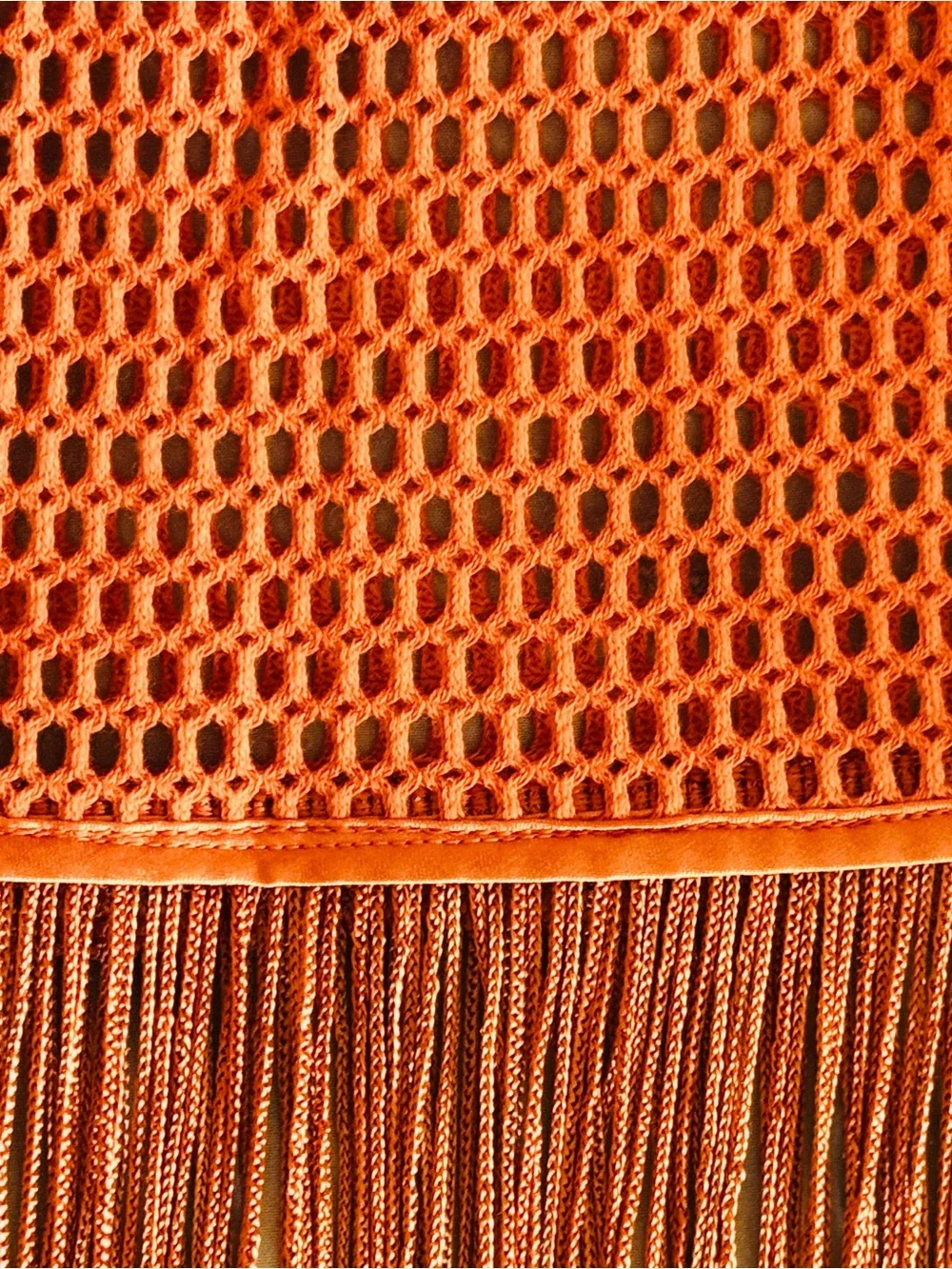 My Beachy Side Camelia Knit Fringe Skirt Cover Up Size Medium NWT Orange Flame